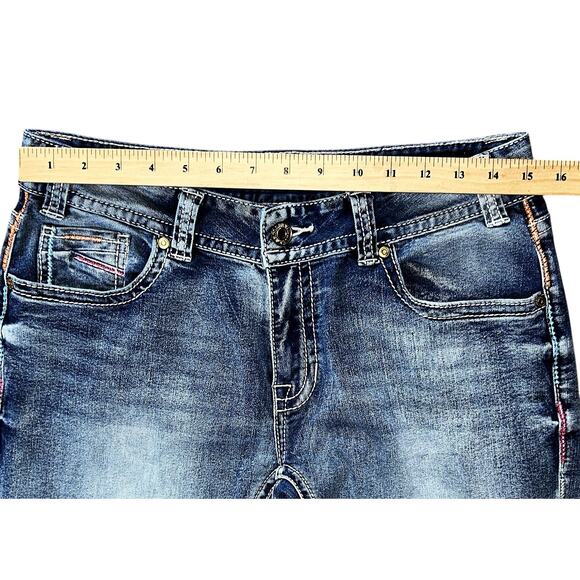 Rock & Roll Cowgirl Embroidered Mid-Rise Bootcut Jeans 31X34 - Picture 2 of 8